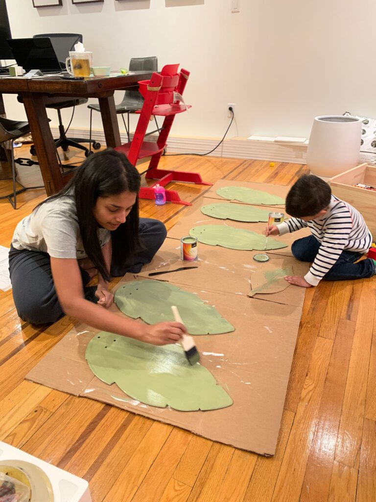 Making a treetop ceiling fan is fun and easy enough to include a toddler